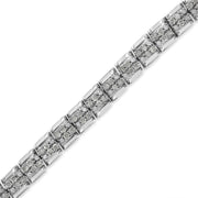 Bids.com .925 Sterling Silver 2.0 Cttw Diamond 7" Round Miracle Plate Link Bracelet (I-J Color, I2-I3 Clarity) Bracelets