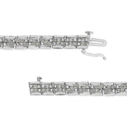 Bids.com .925 Sterling Silver 2.0 Cttw Diamond 7" Round Miracle Plate Link Bracelet (I-J Color, I2-I3 Clarity) Bracelets