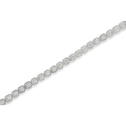 Bids.com .925 Sterling Silver 1.0 Cttw Diamond Miracle-Set Square Milgrain 7" Link Tennis Bracelet (I-J Color, I3 Clarity) Bracelets