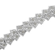 Bids.com .925 Sterling Silver 1.0 cttw Diamond "Arrow" Shape Tennis Link Bracelet (I-J Color, I3 Clarity) -7.25" Bracelets