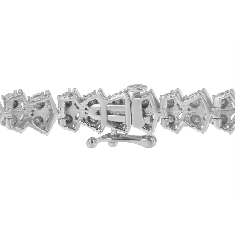 Bids.com .925 Sterling Silver 1.0 cttw Diamond "Arrow" Shape Tennis Link Bracelet (I-J Color, I3 Clarity) -7.25" Bracelets