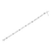 Bids.com .925 Sterling Silver 1.0 Cttw Round-Cut and Baguette-Cut Diamond X-Link Bracelet (I-J Color, I1-I2 Clarity) - 7" Bracelets
