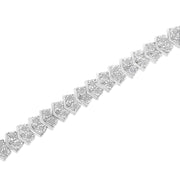Bids.com .925 Sterling Silver 1.0 Cttw Chevron 2 Stone Arrow Link Tennis Bracelet (I-J Color, I3 Clarity) - 7â€ Bracelets