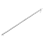 Bids.com Sterling Silver Diamond Cluster Link Bracelet (1 cttw, I-J Color, I2-I3 Clarity) Bracelets
