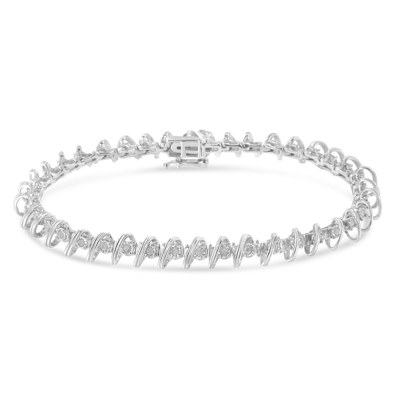 Bids.com .925 Sterling Silver 1/2 Cttw Diamond Miracle-Set 7" Tennis Bracelet (I-J Color, I3 Clarity) Bracelets