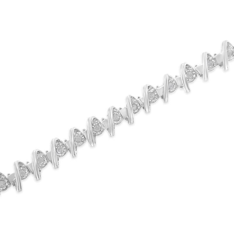 Bids.com .925 Sterling Silver 1/2 Cttw Diamond Miracle-Set 7" Tennis Bracelet (I-J Color, I3 Clarity) Bracelets