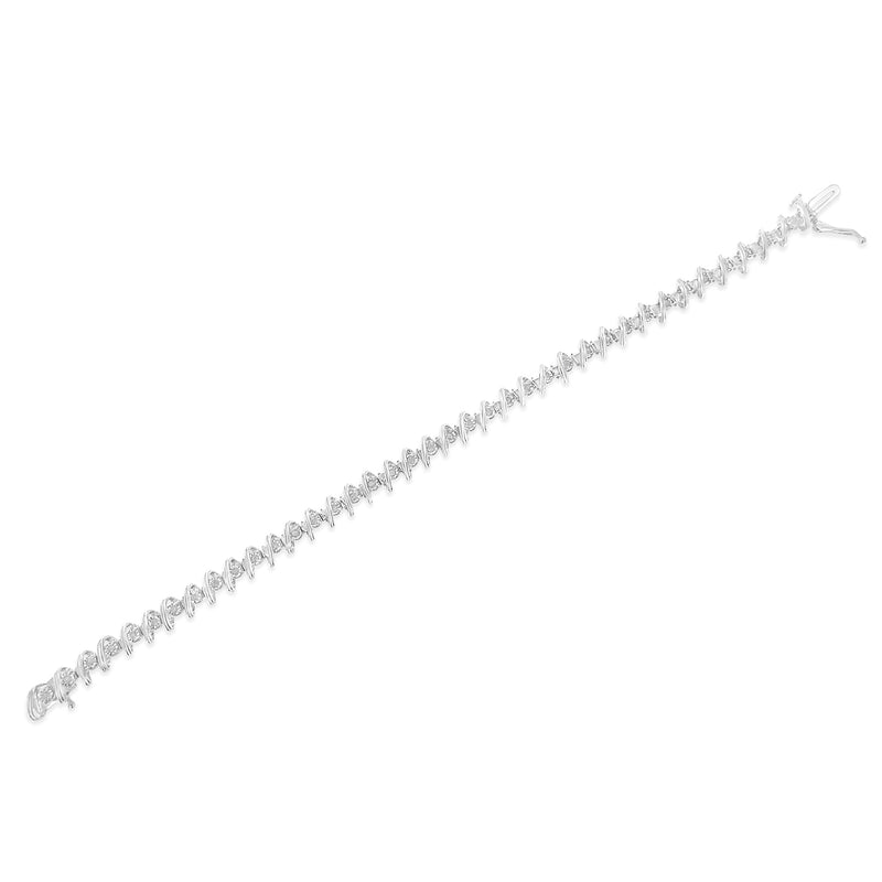 Bids.com .925 Sterling Silver 1/2 Cttw Diamond Miracle-Set 7" Tennis Bracelet (I-J Color, I3 Clarity) Bracelets