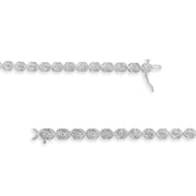 Bids.com .925 Sterling Silver 1/10 cttw Miracle-Set Round-Cut Diamond "X" Link Tennis Bracelet (I-J color, I2-I3 clarity) - 7.25" Bracelets White Smoke White.Sterling Silver / 7.25