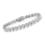 Bids.com .925 Sterling Silver 2.0 Cttw Round-Cut Diamond "S" Link Bracelet (I-J Color, I3 Clarity) - 7.25" Bracelets