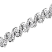 Bids.com .925 Sterling Silver 2.0 Cttw Round-Cut Diamond "S" Link Bracelet (I-J Color, I3 Clarity) - 7.25" Bracelets