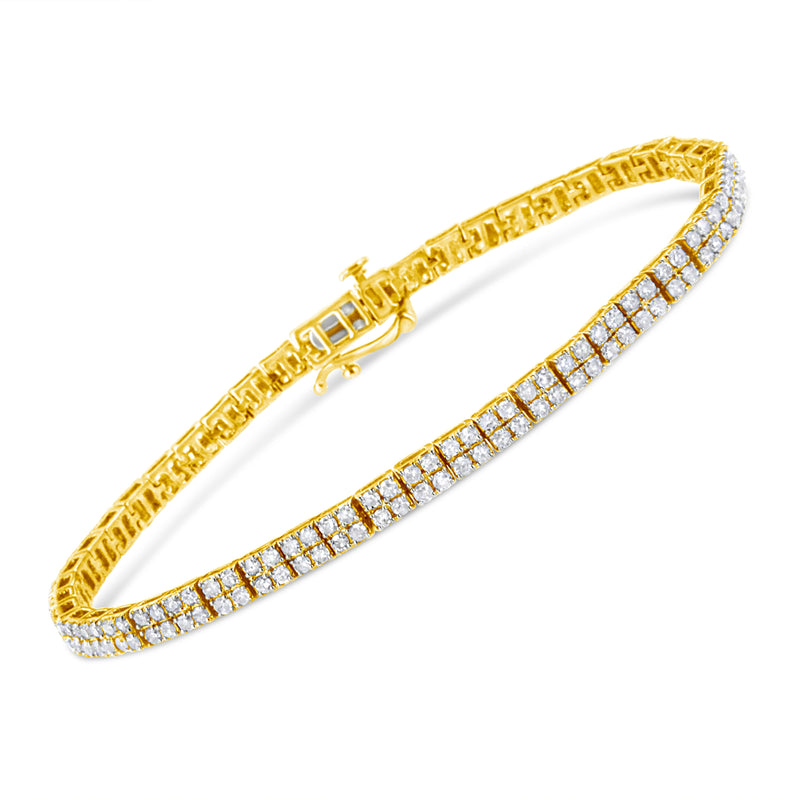 Bids.com 14K Yellow Gold Plated .925 Sterling Silver 3.0 Cttw Diamond Link Bracelet (K-L Color, I2-I3 Clarity) - 7.25" Bracelets