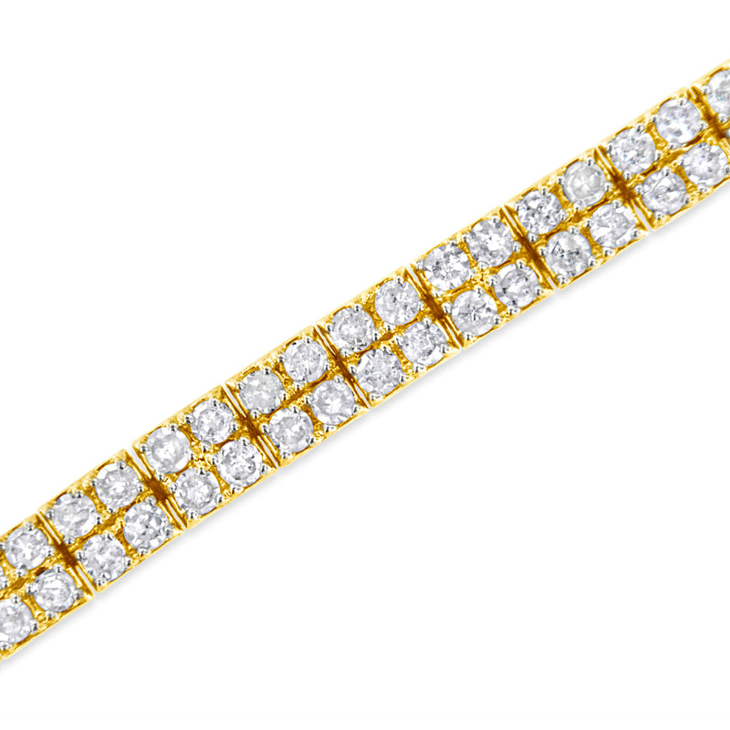 Bids.com 14K Yellow Gold Plated .925 Sterling Silver 3.0 Cttw Diamond Link Bracelet (K-L Color, I2-I3 Clarity) - 7.25" Bracelets