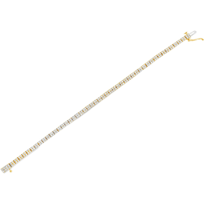 Bids.com 14K Yellow Gold Plated .925 Sterling Silver 3.0 Cttw Diamond Link Bracelet (K-L Color, I2-I3 Clarity) - 7.25" Bracelets