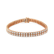 Bids.com 14K Rose Gold 3.0 Cttw Lab Grown Diamond Two Row Milgrain 7" Inch Tennis Bracelet (G-H Color, VS2-SI1 Clarity) Bracelets