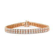 Bids.com 14K Rose Gold 3.0 Cttw Lab Grown Diamond Two Row Milgrain 7" Inch Tennis Bracelet (G-H Color, VS2-SI1 Clarity) Bracelets