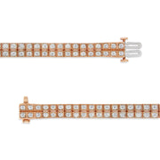 Bids.com 14K Rose Gold 3.0 Cttw Lab Grown Diamond Two Row Milgrain 7" Inch Tennis Bracelet (G-H Color, VS2-SI1 Clarity) Bracelets