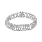Bids.com .925 Sterling Silver 5.00 Cttw Round-Cut Diamond "S" Link Bracelet (I-J Color, I3 Clarity) - Size 7.25 Bracelets