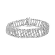 Bids.com .925 Sterling Silver 5.00 Cttw Round-Cut Diamond "S" Link Bracelet (I-J Color, I3 Clarity) - Size 7.25 Bracelets
