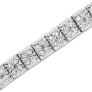 Bids.com .925 Sterling Silver 2 Cttw Prong Set Round-Cut Diamond 4 Stone Box Link Bracelet (I-J Color, I3 Clarity) - 7.25" Bracelets