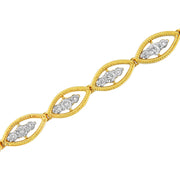 Bids.com 10K Yellow Gold Plated .925 Sterling Silver 1 cttw Prong Set Round-Cut Diamond Link Bracelet (J-K Color, I1-I2 Clarity) - 7.25" Bracelets