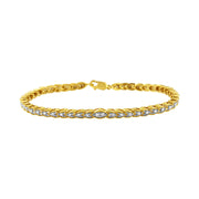 Bids.com 10K Yellow Gold Plated .925 Sterling Silver 1 cttw Prong-Set Diamond Pear Shape Link Bracelet (I-J Color, I1-I2 Clarity) - 7.25" Bracelets
