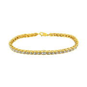 Bids.com 10K Yellow Gold Plated .925 Sterling Silver 1 cttw Prong-Set Diamond Pear Shape Link Bracelet (I-J Color, I1-I2 Clarity) - 7.25" Bracelets