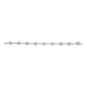 Bids.com .925 Sterling Silver 3.0 Cttw Diamond Halo Square Shape Link Bracelet (I-J Color, I3 Clarity) - 7.25" Bracelets
