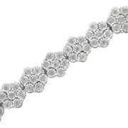Bids.com .925 Sterling Silver 2.0 cttw Diamond 7 Stone Floral Cluster Link Bracelet (I-J Color, I3 Clarity) -7.25" Bracelets