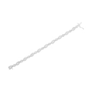 Bids.com .925 Sterling Silver 1 cttw Diamond Double Leaf and Bezel Link Bracelet (I-J Clarity, I2-I3 Color) - Size 7.25" Bracelets