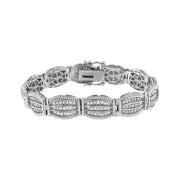 Bids.com .925 Sterling Silver 3.0 Cttw Prong Set Diamond Art Deco Style Tennis Bracelet (I-J Color, I2-I3 Clarity) - 7.25" Bracelets