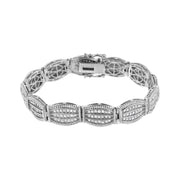 Bids.com .925 Sterling Silver 3.0 Cttw Prong Set Diamond Art Deco Style Tennis Bracelet (I-J Color, I2-I3 Clarity) - 7.25" Bracelets