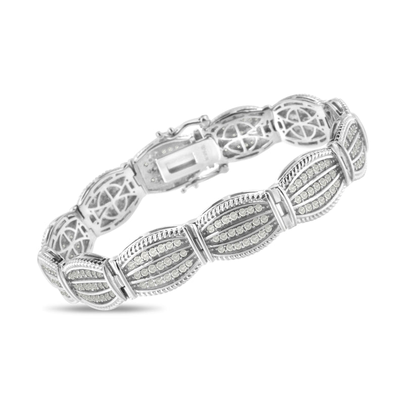 Bids.com .925 Sterling Silver 3.0 Cttw Prong Set Diamond Art Deco Style Tennis Bracelet (I-J Color, I2-I3 Clarity) - 7.25" Bracelets