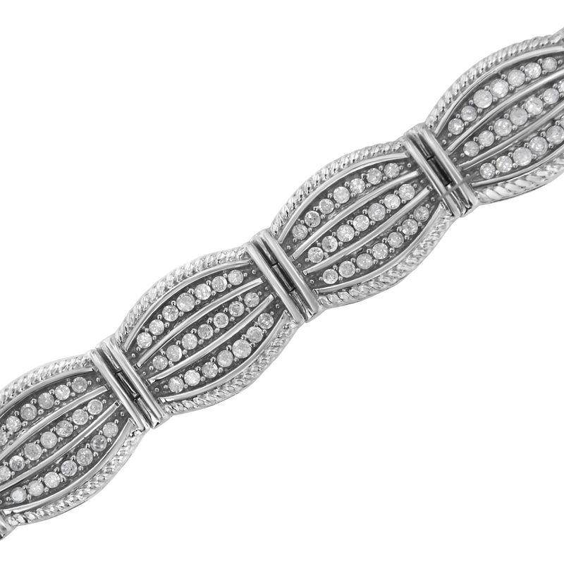 Bids.com .925 Sterling Silver 3.0 Cttw Prong Set Diamond Art Deco Style Tennis Bracelet (I-J Color, I2-I3 Clarity) - 7.25" Bracelets