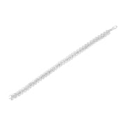 Bids.com .925 Sterling Silver 1/4 cttw Round-Cut Diamond Double Row Wrapped S-Link Bracelet (I-J Color, I2-I3 Clarity) - Size 7.25" Bracelets