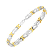 Bids.com 10k Yellow Gold Plated Sterling Silver 1/4 cttw Diamond Infinity and X Link Bracelet (I-J Clarity, I2-I3 Color) - Size 7.25" Bracelets