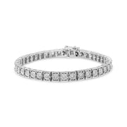 Bids.com .925 Sterling Silver 1/4 Cttw Diamond Link Bracelet (I-J Color, I2-I3 Clarity) - Size 7.25" Bracelets