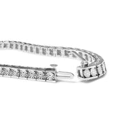 Bids.com .925 Sterling Silver 1/4 Cttw Miracle Set Diamond and Bead Link 7.25" Tennis Bracelet (I-J Color, I2-I3 Clarity) Bracelets