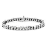 Bids.com .925 Sterling Silver Miracle Set Diamond Accent Classic Tennis Bracelet (I-J Color, I2-I3 Clarity) - 7.25" Bracelets