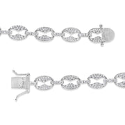 Bids.com 14K White Gold 1 1/2 Cttw Round Diamond Set Link Bracelet (I-J Color, I1-I2 Clarity) - 7" Bracelets