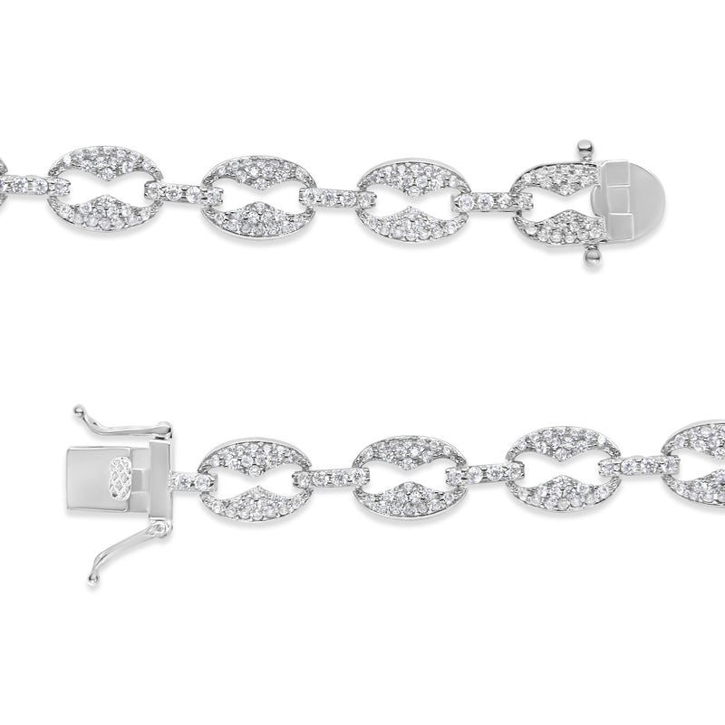Bids.com 14K White Gold 1 1/2 Cttw Round Diamond Set Link Bracelet (I-J Color, I1-I2 Clarity) - 7" Bracelets