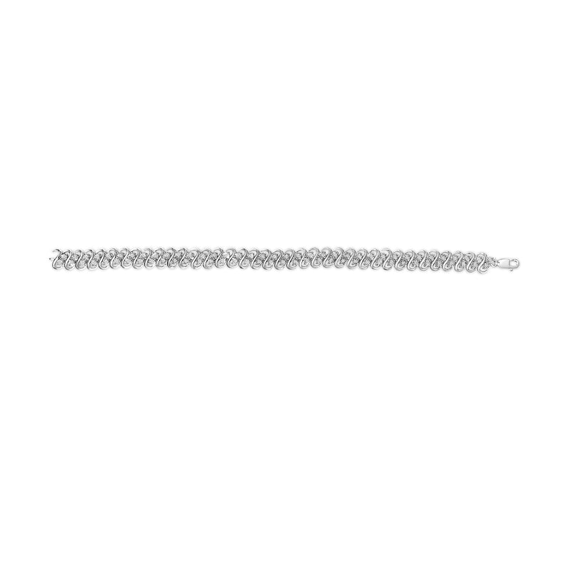 Bids.com .925 Sterling Silver 1/2 Cttw Diamond Double Row S-Link Bracelet (I-J Color, I2-I3 Clarity) - 7.5" Inches Bracelets
