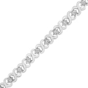 Bids.com .925 Sterling Silver 1/3 Cttw Miracle Plate Round-Cut Diamond Infinity Link Bracelet  (I-J Color, I3 Clarity)  - Size 7.25" Bracelets