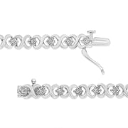 Bids.com .925 Sterling Silver 1/3 Cttw Miracle Plate Round-Cut Diamond Infinity Link Bracelet  (I-J Color, I3 Clarity)  - Size 7.25" Bracelets