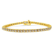 Bids.com 14K Yellow Gold Plated .925 Sterling Silver 8.0 Cttw Diamond Classic Link Tennis Bracelet (K-L Color, I2-I3 Clarity) - 7-1/4" Bracelets