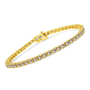 Bids.com 14K Yellow Gold Plated .925 Sterling Silver 8.0 Cttw Diamond Classic Link Tennis Bracelet (K-L Color, I2-I3 Clarity) - 7-1/4" Bracelets