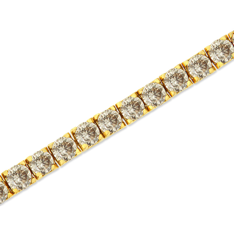 Bids.com 14K Yellow Gold Plated .925 Sterling Silver 8.0 Cttw Diamond Classic Link Tennis Bracelet (K-L Color, I2-I3 Clarity) - 7-1/4" Bracelets