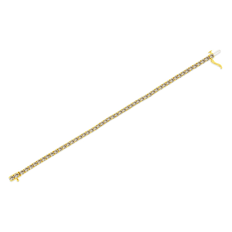 Bids.com 14K Yellow Gold Plated .925 Sterling Silver 8.0 Cttw Diamond Classic Link Tennis Bracelet (K-L Color, I2-I3 Clarity) - 7-1/4" Bracelets