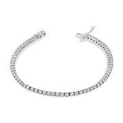 Bids.com 14K White Gold 1.0 Cttw Miracle Set Round-Cut Lab Grown Diamond Illusion Tennis Bracelet (F-G Color, VS2-SI1 Clarity) Size 7" Bracelets