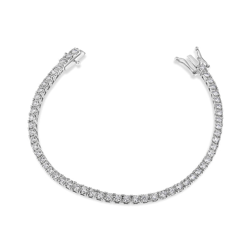 Bids.com 14K White Gold 2.0 Cttw Miracle Set Round-Cut Lab Grown Diamond Illusion 7" Tennis Bracelet (F-G Color, VS2-SI1 Clarity) Bracelets