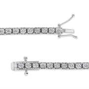 Bids.com 14K White Gold 2.0 Cttw Miracle Set Round-Cut Lab Grown Diamond Illusion 7" Tennis Bracelet (F-G Color, VS2-SI1 Clarity) Bracelets